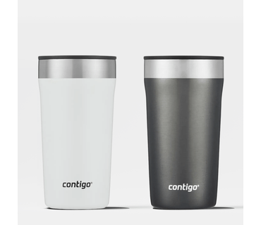 Kit com 2 Copos Termicos Street Branco e Cinza Contigo _ 473ml-min